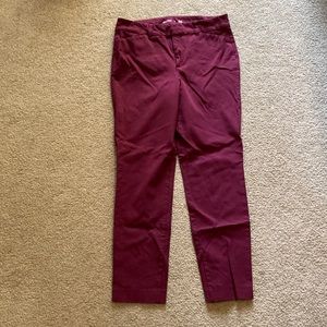 Maroon high rise pixie pants